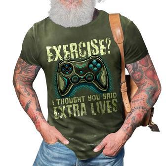 Extra Lives Funny Video Game Controller Retro Gamer Boys V19 3D Print Casual Tshirt - Thegiftio UK
