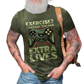 Extra Lives Funny Video Game Controller Retro Gamer Boys V9 3D Print Casual Tshirt - Thegiftio