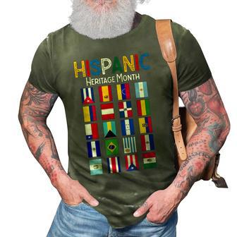 Flags National Hispanic Heritage Month All Countries Flags 3D Print Casual Tshirt - Thegiftio UK