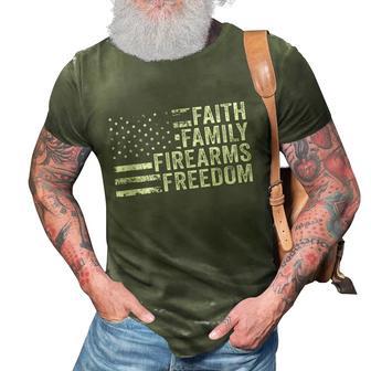 Funny Anti Biden Faith Family Firearms & Freedom Pro God Guns American Flag 3D Print Casual Tshirt - Monsterry UK