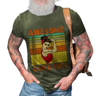 Funny Awesome Since 1962 60Th Birthday Messy Bun 3D Print Casual Tshirt - Thegiftio UK