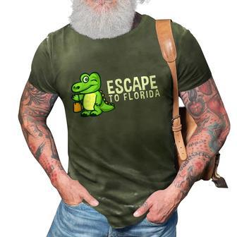 Funny Desantis Alligator Escape To Florida Cool Gift 3D Print Casual Tshirt - Monsterry