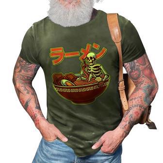 Funny Halloween Skeleton Japanese Ramen Bowl Graphic Design Printed Casual Daily Basic 3D Print Casual Tshirt - Thegiftio UK