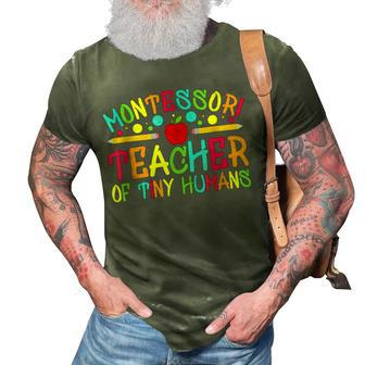 Funny Montessori Teacher Montessori Teacher Back To School 3D Print Casual Tshirt - Thegiftio UK