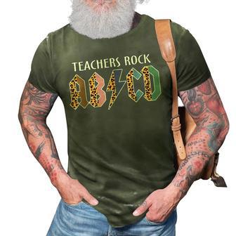 Funny Teacher Abcd Rocks Back To School Teachers Rock Abcd 3D Print Casual Tshirt - Thegiftio UK