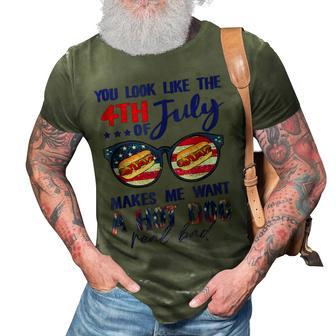 Funny You Look Like The 4Th Of July Makes Me Want A Hot Dog V2 3D Print Casual Tshirt - Seseable
