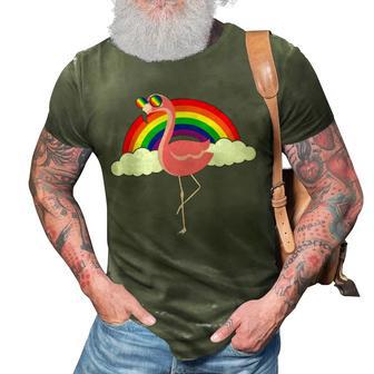 Gay Flamingo Rainbow Pride 3D Print Casual Tshirt - Thegiftio UK