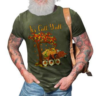 Gnomes Its Fall Yall Truck Pumpkin Tree Autumn Halloween 3D Print Casual Tshirt - Seseable