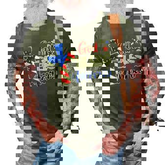 God Bless America Christian Usa Flag Patriotic 4Th Of July 3D Print Casual Tshirt - Seseable