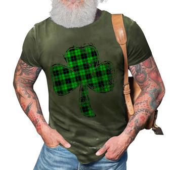 Green Buffalo Plaid Shamrock Lucky St Patricks Day Womens 3D Print Casual Tshirt - Thegiftio UK
