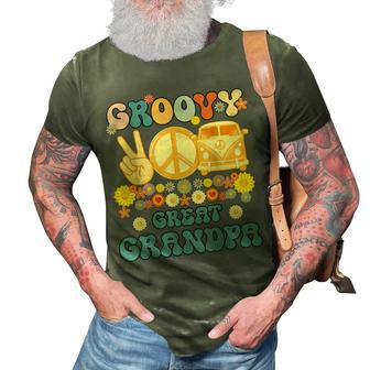 Groovy Great Grandpa Retro Matching Family Baby Shower 3D Print Casual Tshirt - Thegiftio UK
