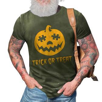 Halloween Autism Awareness Trick Or Treat Pumpkin 3D Print Casual Tshirt - Seseable