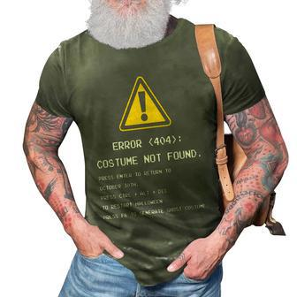 Halloween Error 404 Costume Not Found Apparel Funny Geeky Graphic Design Printed Casual Daily Basic 3D Print Casual Tshirt - Thegiftio UK