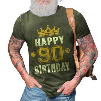 Happy 90Th Birthday Idea For 90 Years Old Man And Woman 3D Print Casual Tshirt - Seseable