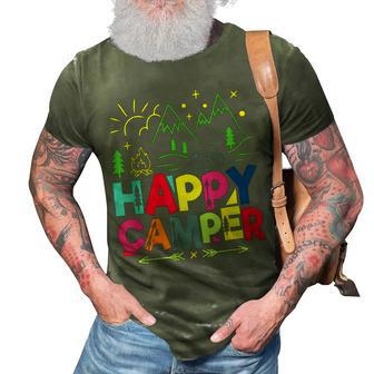 Happy Camper Camping Funny Gift Men Women Kids V2 3D Print Casual Tshirt - Seseable