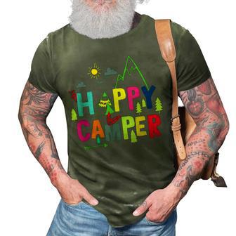 Happy Camper Camping Funny Gift Men Women Kids V3 3D Print Casual Tshirt - Seseable