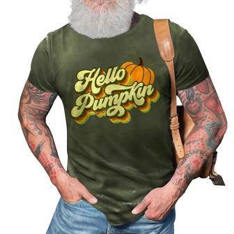 Hello Pumpkin Retro Fall Funny Halloween 3D Print Casual Tshirt - Seseable