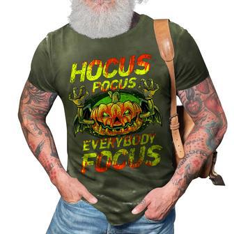 Hocus Pocus Scary Bat Pumpkin Design For Halloween 3D Print Casual Tshirt - Seseable