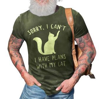 I Have Plans With My Cat V2 3D Print Casual Tshirt - Seseable