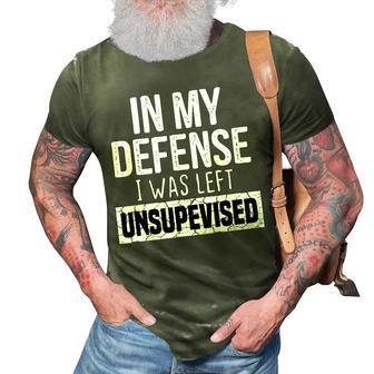 In My Defense I Was Left Unsupervised Funny Retro Vintage 3D Print Casual Tshirt - Thegiftio UK