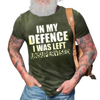 In My Defense I Was Left Unsupervised Retro Vintage Distress 3D Print Casual Tshirt - Thegiftio UK
