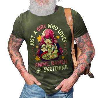 Just A Girl Who Loves Anime Ramen And Sketching Ns Girls 3D Print Casual Tshirt - Thegiftio UK