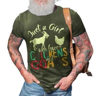 Just A Girl Who Loves Chickens Goats Farmer Girls 3D Print Casual Tshirt - Thegiftio UK