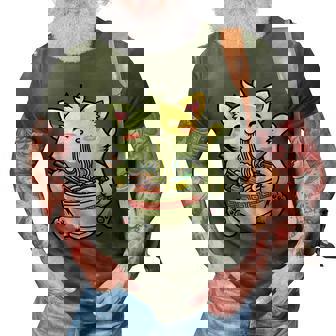 Kawaii Ramen Cat Japanese Anime Apparel Cute Noodle Women 3D Print Casual Tshirt - Thegiftio