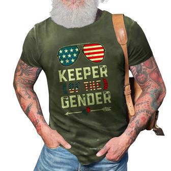 Keeper Of The Gender Reveal 4Th Of July Us Flag Sunglasses 3D Print Casual Tshirt | Mazezy