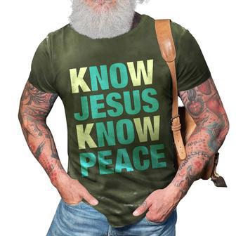 Know Jesus Know Peace No Jesus No Peace Faith God V3 3D Print Casual Tshirt - Thegiftio UK