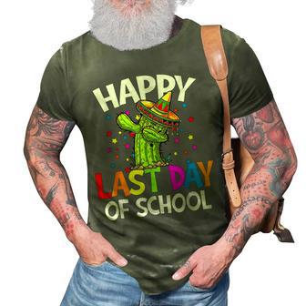 Last Day Of School Dabbing Cactus Teacher Student Graduation 3D Print Casual Tshirt - Thegiftio UK