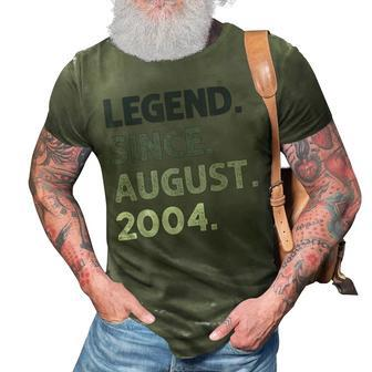 Legend Since August 2004 18 Years Old 18Th Birthday 3D Print Casual Tshirt - Thegiftio UK