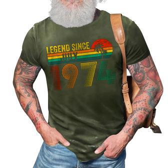 Legend Since July 1974 48Th Gifts Birthday 48 Years Old 3D Print Casual Tshirt - Seseable