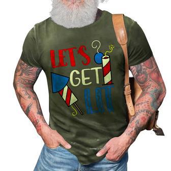 Lets Get Lit Fireworks Firecracker Funny Fourth 4Th Of July 3D Print Casual Tshirt - Seseable