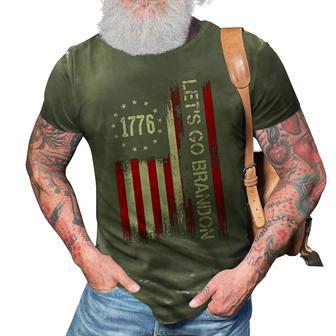 Lets Go Brandon Lets Go Brandon Vintage Us Flag Patriots Men 3D Print Casual Tshirt - Thegiftio UK