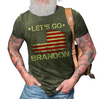 Lets Go Brandon Lets Go Brandon Vintage Us Flag Patriots V2 3D Print Casual Tshirt - Thegiftio UK