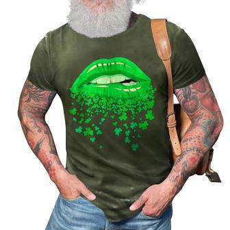 Lips Sexy Green Cool Irish Shamrock St Patricks Day 3D Print Casual Tshirt - Thegiftio UK