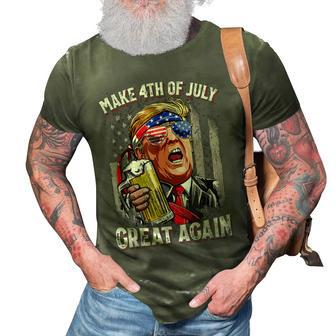 Make 4Th Of July Great Again Funny Trump Men Drinking Beer V2 3D Print Casual Tshirt - Seseable