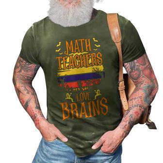 Math Teachers Love Brain Halloween Teacher Costume 3D Print Casual Tshirt - Seseable