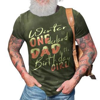 Mens Winter Onederland Dad Of Birthday Girl 1St Birthday Theme 3D Print Casual Tshirt - Seseable