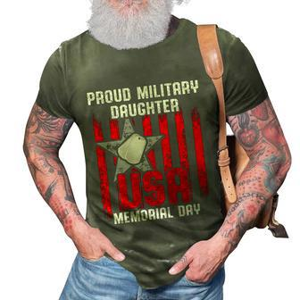 Military Daughter Freedom Memorial Day Funny Gift 3D Print Casual Tshirt - Monsterry CA