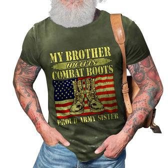 My Brother Wears Combat Boots Military Proud Army Sister Gift Graphic Design Printed Casual Daily Basic 3D Print Casual Tshirt - Thegiftio UK