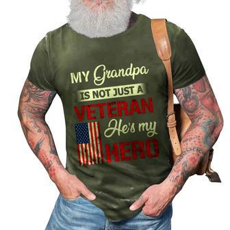 My Grandpa Is Not Just Veteran He Is My Hero Military Graphic Design Printed Casual Daily Basic 3D Print Casual Tshirt - Thegiftio UK