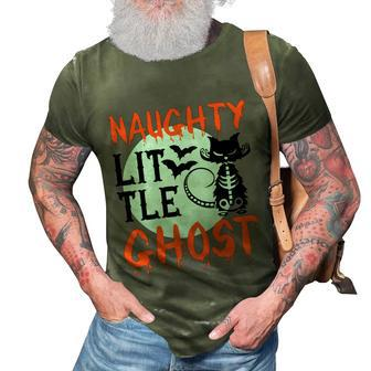Naughty Lit Tle Ghost Cat Halloween Quote Graphic Design Printed Casual Daily Basic 3D Print Casual Tshirt - Thegiftio UK