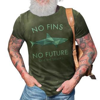 No Fins No Future Protect The Sharks Scuba Shark Safe Sharks 3D Print Casual Tshirt - Thegiftio UK
