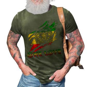 One Love Reggae Lion Of Judah Claw Rastafari Roots Lion 3D Print Casual Tshirt - Thegiftio UK