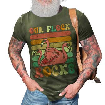 Our Flock Rocks Flamingo Matching Family Vacation V2 3D Print Casual Tshirt - Thegiftio UK