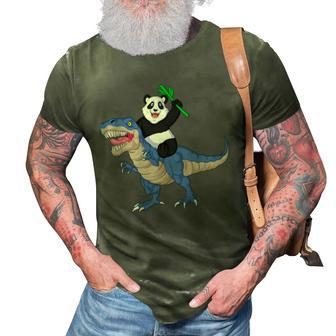 Panda Riding Dinosaur 3D Print Casual Tshirt - Monsterry DE