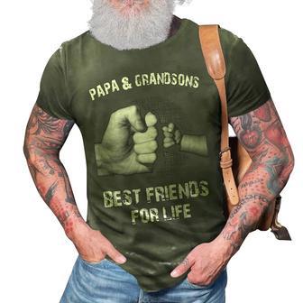 Papa & Grandsons - Best Friends 3D Print Casual Tshirt - Seseable