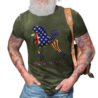 Patriotic Flag Poodle For American Poodle Lovers 3D Print Casual Tshirt | Mazezy